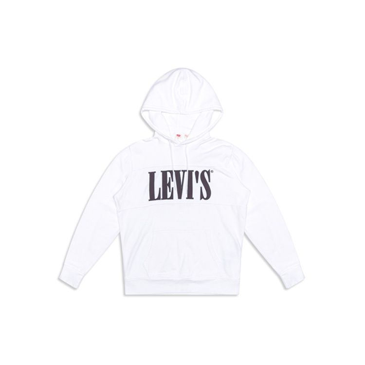 Levis Casual White Cotton Logo Hoodie Men Hoodies 85620-0001
