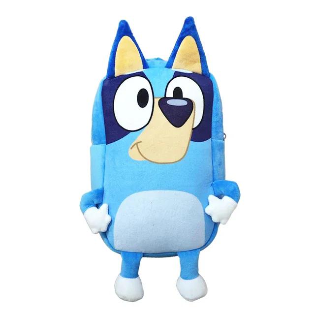 

Bluey Plush Backpack Family Kindergarten Cartoon School Bag Bluey Dog Backpack Kawaii Blue Backpack коричневый