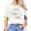 Women'S Casual Spanish Letter Print T-Shirt - "Estoy Round Neck Short Sleeve Activewear for Spring & Summer, Colorful Design