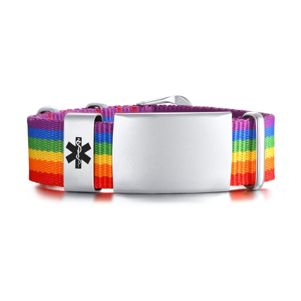 Custom Medical Alert Bracelet for Women, Adjustable Sport ID Wristband Personalized Free Engraving Unisex Ift
