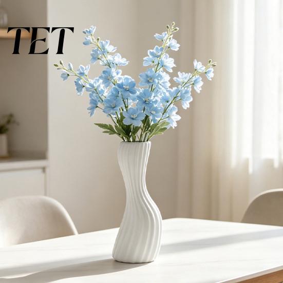 Resin Flower Vases for Home Decor Minimalist Twisted Vase, Modern Ribbed Decorative Container, Creative Vase Floral Arrangement Holder Table