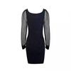 2024 Elegant V-Neck Mesh Sleeve Bodycon Evening Dress for Women