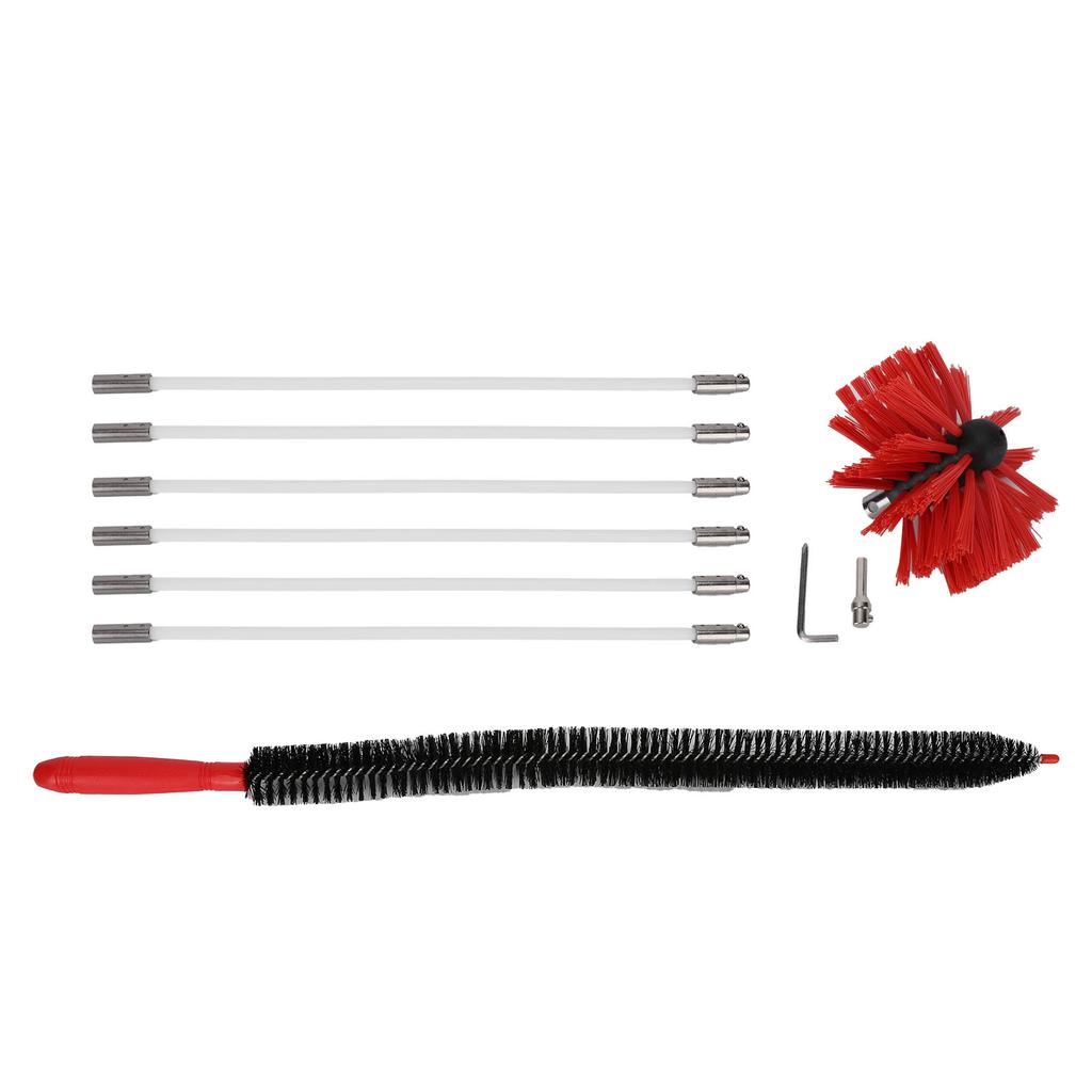 Szczotka Kominowa Typu Naciskowego Trwały Nylon Miękka Trwała Mały Rozmiar Szczotka do Czyszczenia Ścian Wewnętrznych(Czarny Nowy