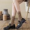 Cotton Retro Comfortable British Style Harajuku Leopard Print Women Socks Skateboard Socks