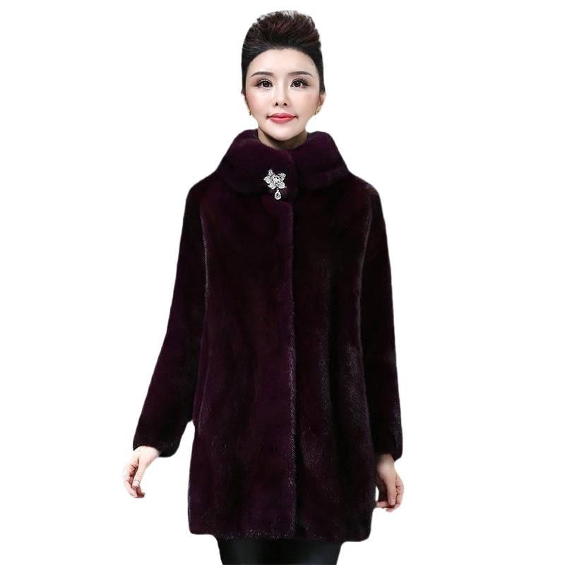 Imitation Mink Velvet Coat Winter New Women's Imitation Mink Hair Long Coat Slim Coat