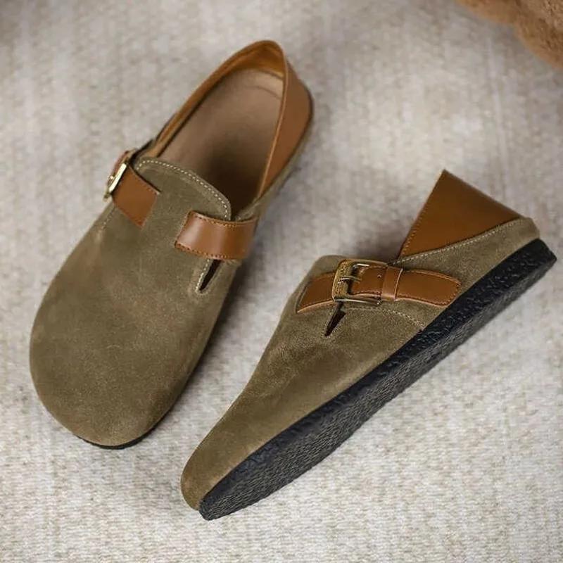 Ladies Shoes  Buckle Strap Women's Flats Outdoor Casual Flats Women Round Toe Mixed Colors Plus Size Shoes Women Zapatos