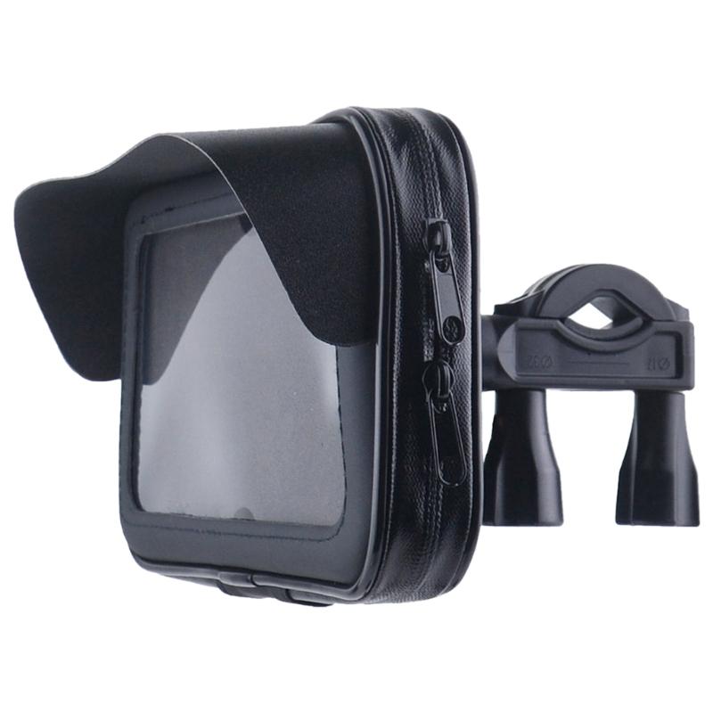 

360 Degree Rotating Motorcycle Handlebar Phone Holder with Sunvisor Scooters Mount Holder Motorbike Cellphone Bag Pouch 1