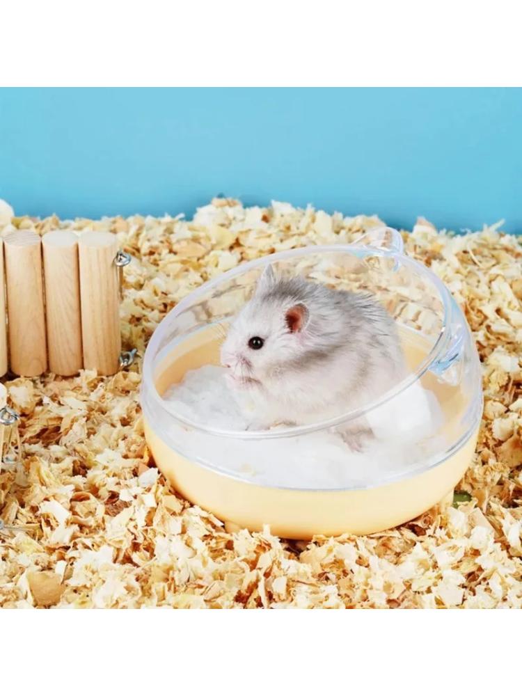 1Pcs Sandbath Box Hamster Cage Toilet Small Animal Mouse Rabbit Pet Bathhouse Bathing Easy To Clean and Safe Multicolor