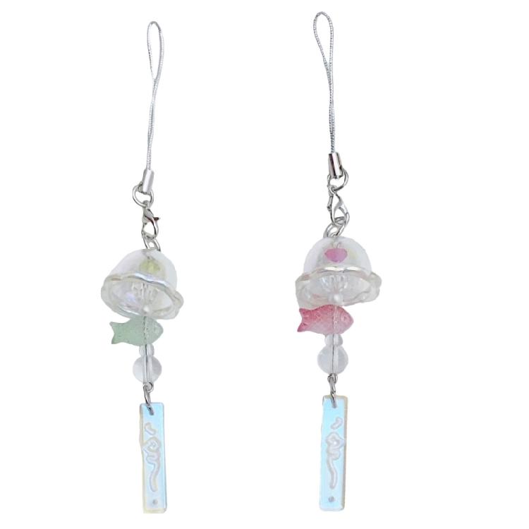 Multipurpose Jellyfish Chimes Phone Charm for Phones and Keys Decoration Handmade with Scratch Resistant Materials