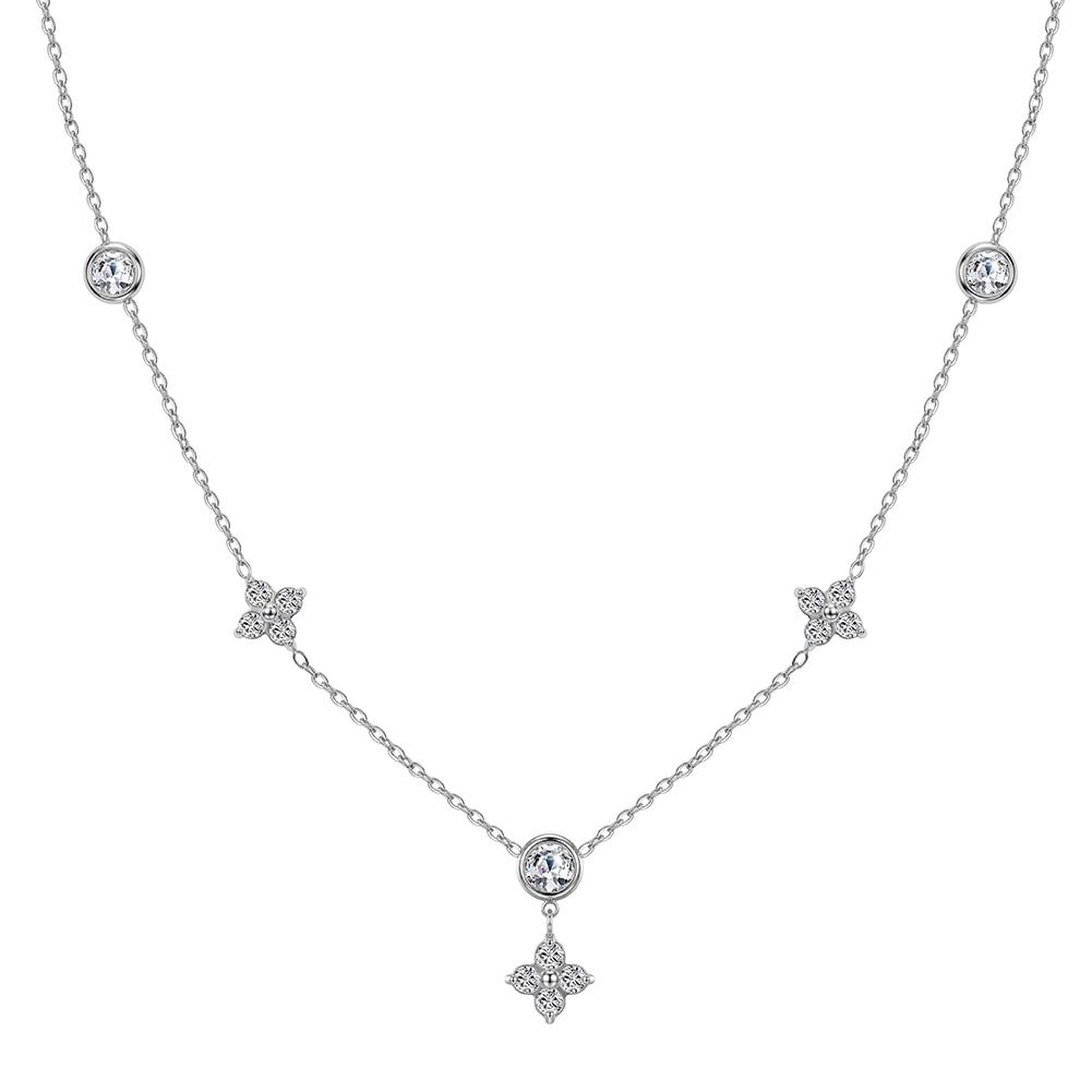 STKN47 Waterproof Four-leaf Clover Pendant Gold-plated Necklace Dainty 304 Stainless Steel Jewelry for Women
