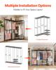 Clothing Garment Rack, Heavy Duty Closet Wardrobe, Adjustable Tiers Clothes Racks with Steel Frame, 499 kg Load Capacity Clothes Rack with 4 Hanging