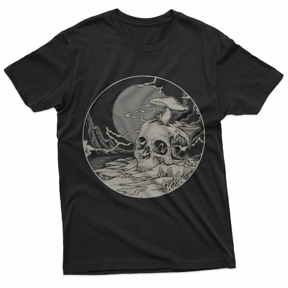 Lost Voyager Skull Mushroom Surreal Horror TShirt Unisex T-Shirt L