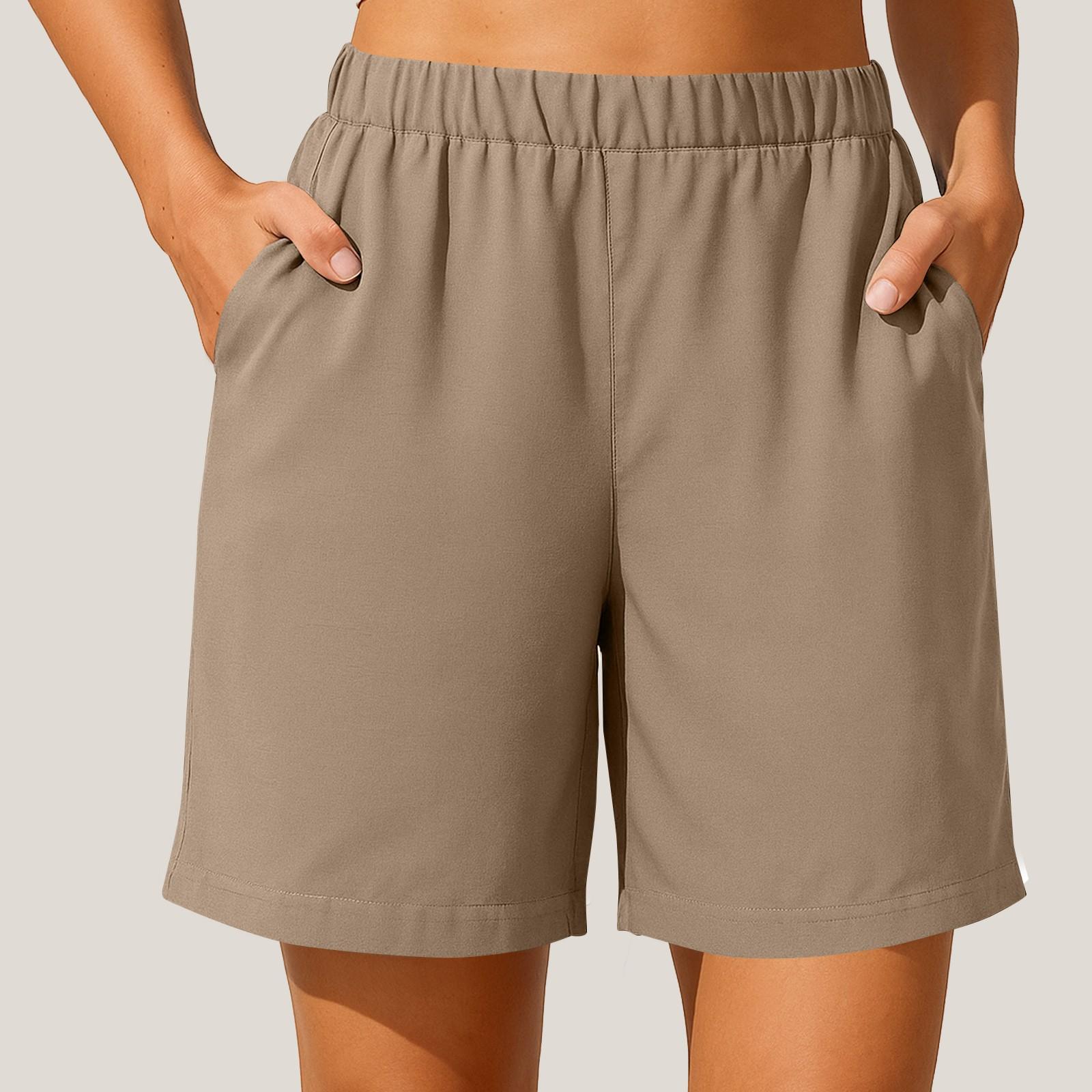 

Женские прямые брюки длиной пять четвертей с резинкой на средней талии S хаки