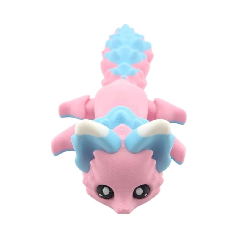 3D Printed Foxes Realistic Hairless Foxes Figurines Statues Table Ornament Cute Articulated Fidgety Toy for Pet Lovers