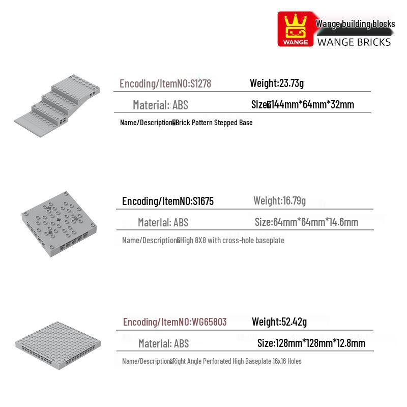 Wange Yerli Uyumlu Yapı Blokları 65803W Yüksek Taban Plakası