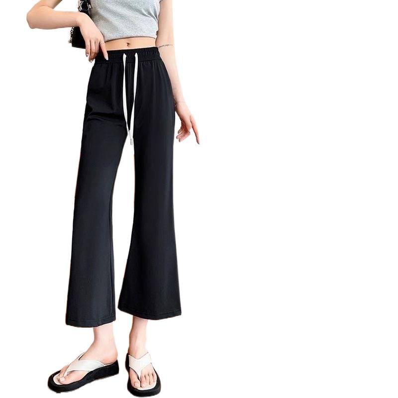 Women's Ice Silk Micro-Flare Pants, Sun Protection, Slimming, Cool Summer Casuals