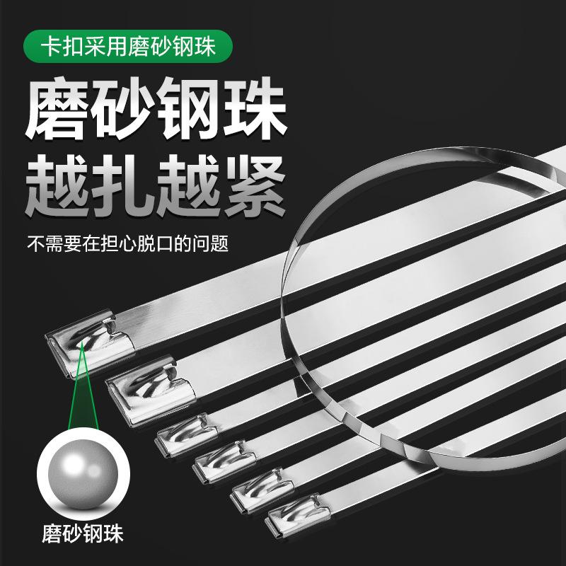 304stainless Steel Cable Tie4.6*20self-locking Metal Marine Harness Belt Outdoor High Temperature Resistant Cable Tie Steel Belt