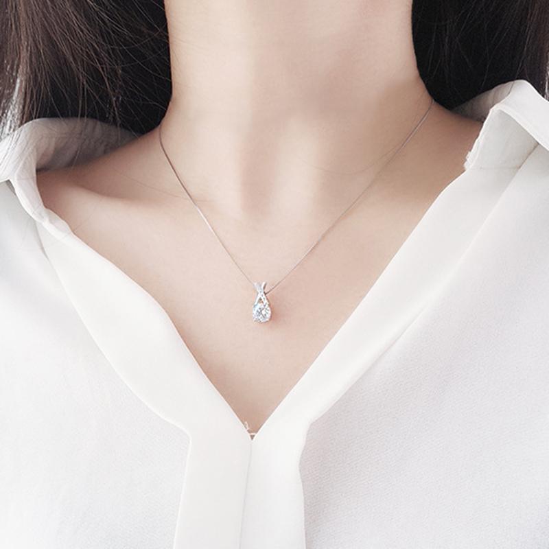 Onevan Trendy 925 Sterling Silver Aaa Zircon Fine Jewelry Geometric Strip Pendant Necklaces Simple Gift For Women Nk023