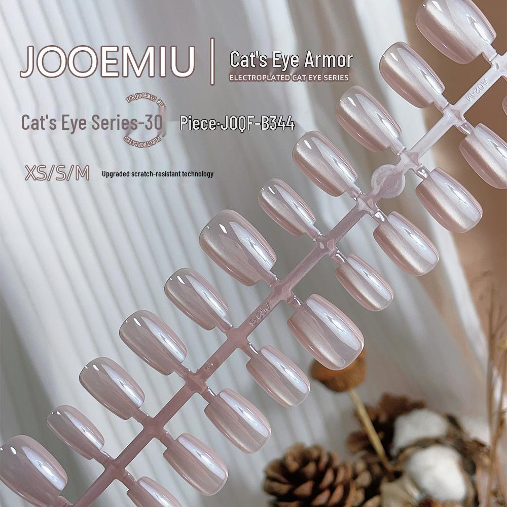 

Hailey Light Purple Electroplated Wide Cat Eye Removable Nail Tips, 30-Pack (JOQF-B343)