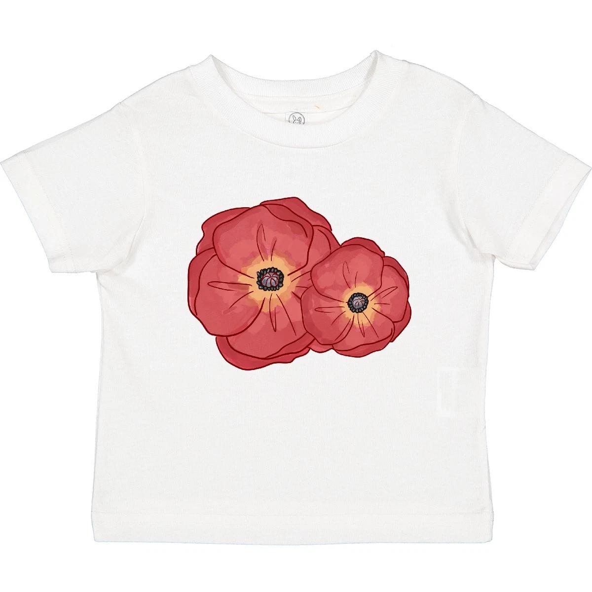 Inktastic Red Poppy Flowers Baby T-Shirt Garden Flower Watercolor Shower New 100