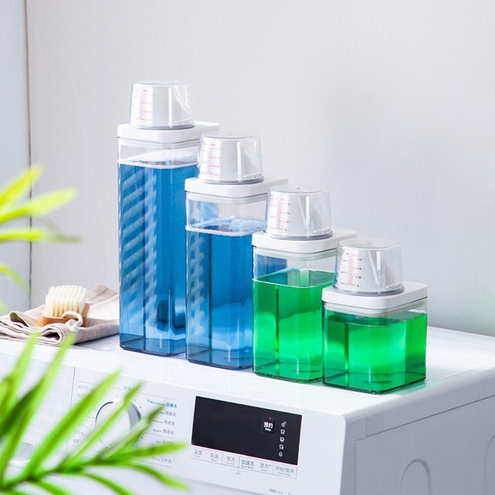 Transparent Laundry Powder Storage Box with Measuring Cup Detergent Powder Tank