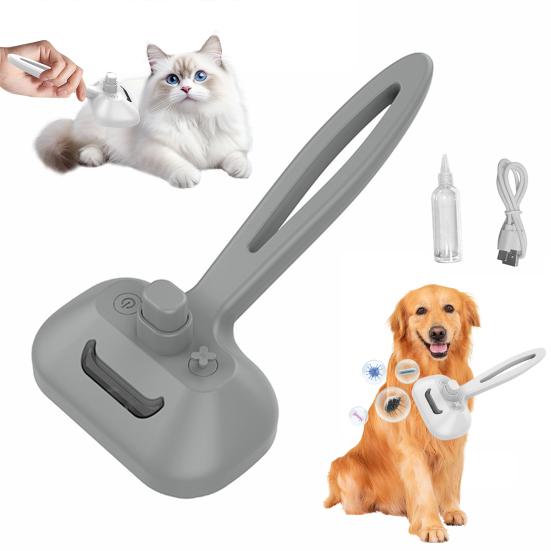 Pet Steam Brush 3-in-1 Cat Self-Cleaning Grooming Comb with Mist Spray Rechargeable