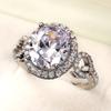 New AAA White Cubic Zirconia Engagement Rings for Women Dazzling High-quality Silver Plated Trendy Wedding Band Eternity Ring