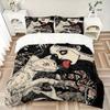 Ensemble de literie imprimé 3 pièces 'Whispering Whiskers Woman and Her Cat', Housse de couette douce et confortable pour chambre à coucher, Chambre d'amis (1 Housse de couette + 2