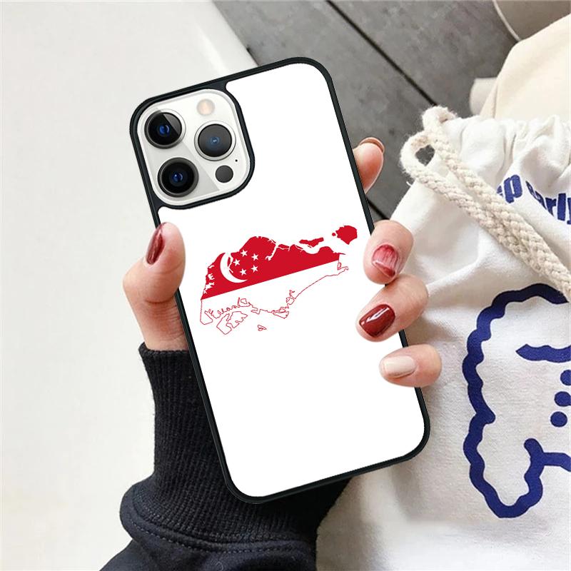 Singapore Flag Phone Case For iPhone 17 Air 15 16 Cover  11 13 14 Pro Max 12 Plus Max Fundas