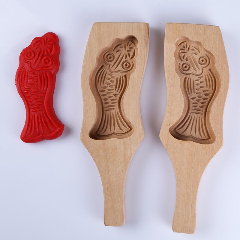 Jin Qiaokai Mid-Autumn Wooden Mooncake Pastry Mold
