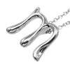 TIFFANY&Co. Alphabet letter m Necklace Silver925 2.2g Women Used