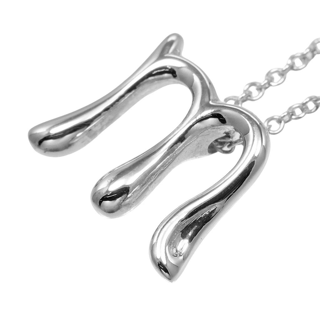 TIFFANY&Co. Alphabet letter m Necklace Silver925 2.2g Women Used
