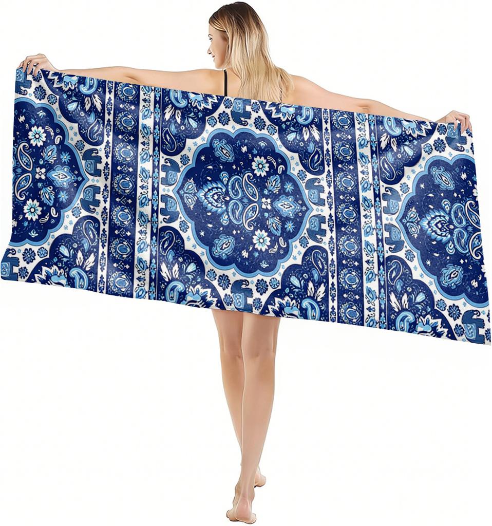 1PC Oversized Lightweight Beach Towel Bohemia Style Pattern Quick-Dry Beach Towel For Yoga Tourism Beach GYM Camping Swimming