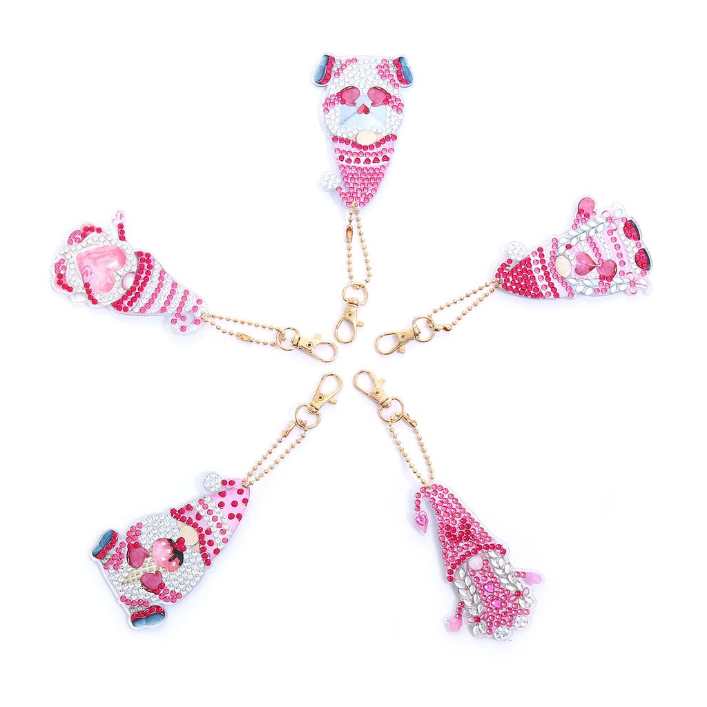 Exquisite Design DIY Painting Gnome Keychain Suitable for Ladies Handbag Decorate Your Keys, Cards and Car Key