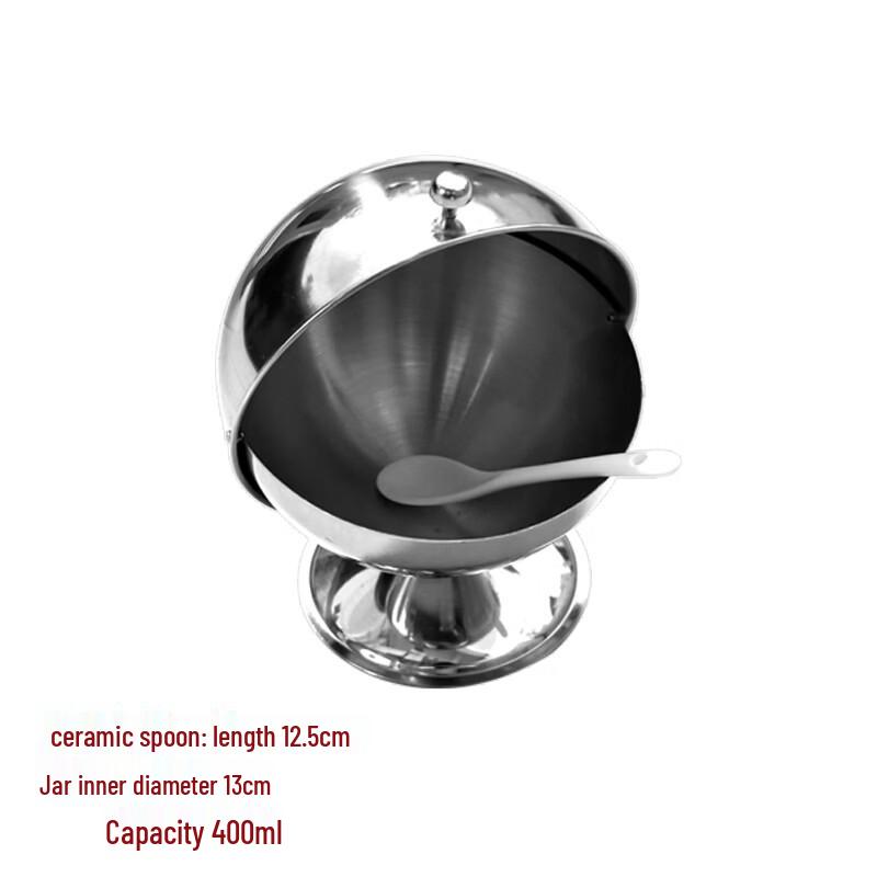 Youde Spherical Stainless Steel Sugar and Spice Jar Set