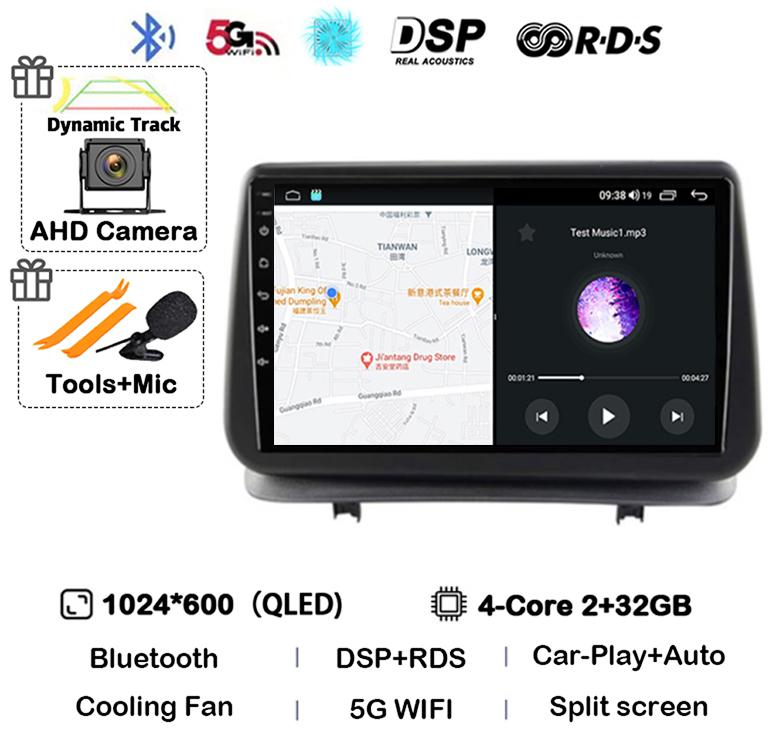 Android 14 Auto Carplay For Renault Clio 3 CLIO 3 2005-2014 WIFI+4G Car Radio Navigation GPS Stereo Video Player 360 Camera DSP