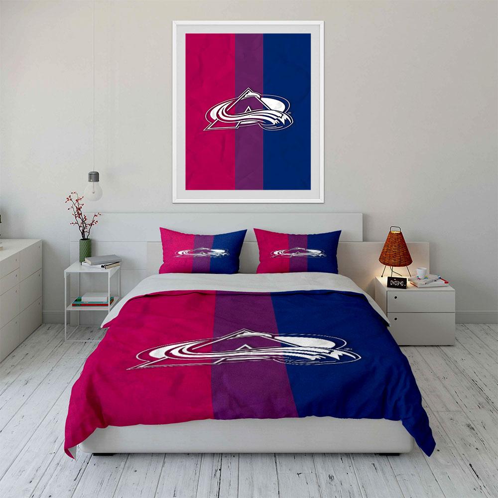 "Colorful Tri-Stripe Logo Design" Print Bedding Set Duvet Cover Pillowcases (1* Duvet Cover 2* Pillowcases Do Not Include Comforter)