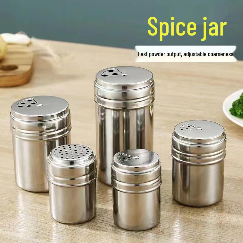 Stainless Steel Spice Shaker Jar Set (5-Pack)