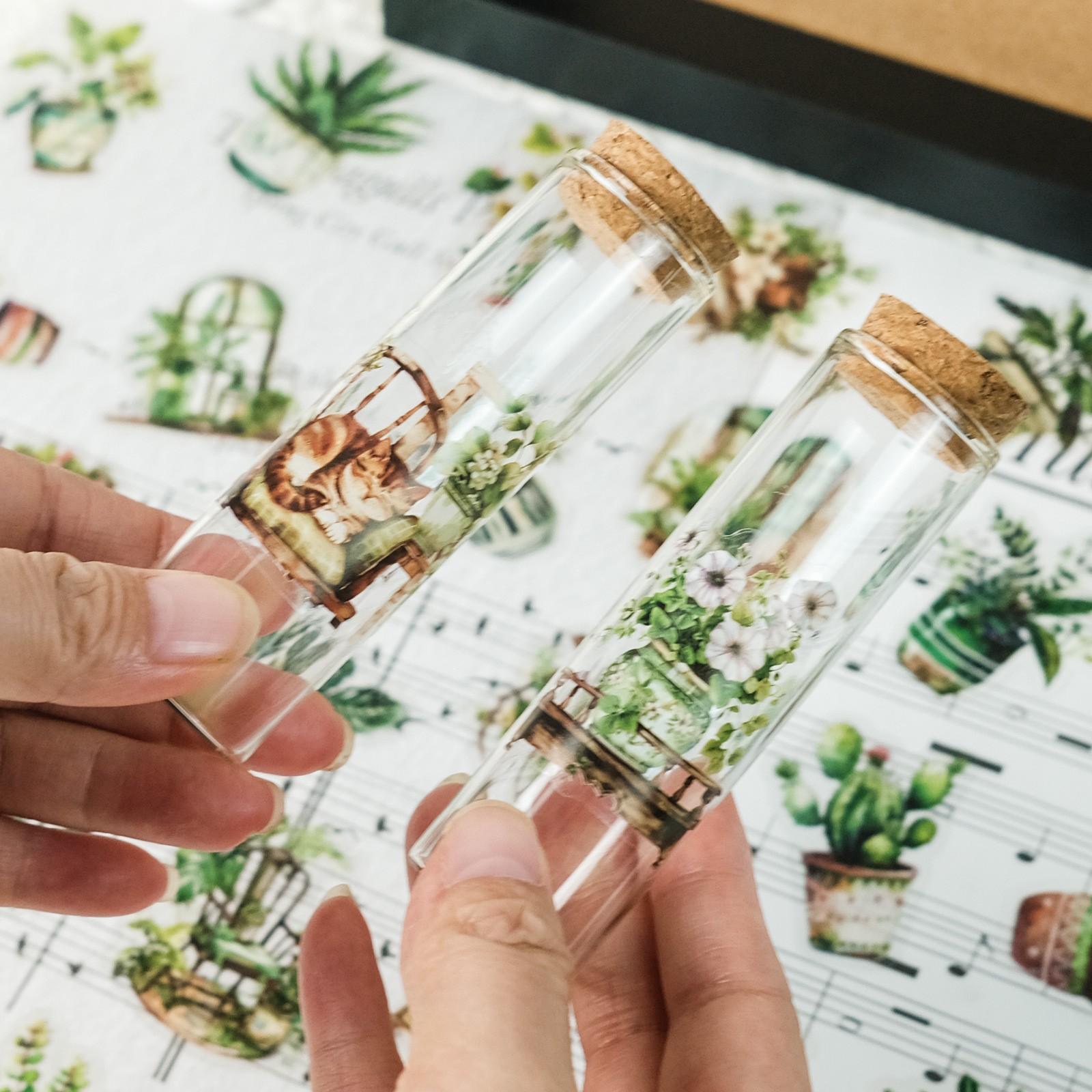 

50 Green Plant Pet Stickers Diy Mobile Phone Case Hand Account Refrigerator Notebook Skateboard Transparent Waterproof Sticker