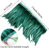 1 yard nadýchaná tmavě zelená stuha s peřím z kohoutího ocasu 25-30 cm Svatba Party Dekorace Šaty Oblečení Šití Řemeslné potřeby DIY Ozdoba