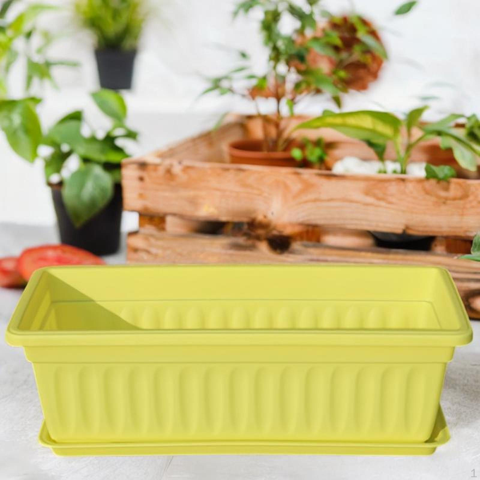 

Балконный контейнер для цветов с дренажным отверстием и поддоном для домашнего использования жёлтый