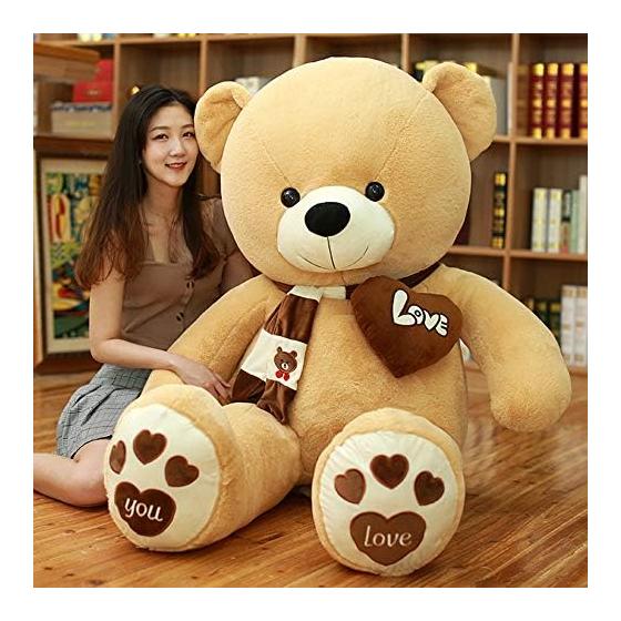 AMIRA TOYS Плюшевый Очень Большой Медведь Милый Медведь Животное Большой Медведь Набивное Тело Подушка Праздник Пушистый (Светло-коричневый, 120см)