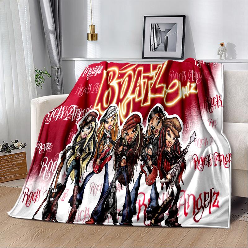 Bratz Cartoon 3D Printed Girls Blanket,Flannel Soft Throw Blanket for Home Bedroom Bed Sofa Picnic Office Hiking Cover Kids Gift