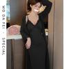 [Strict Selection] Deep V-neck sexy ice silk pajamas summer pure desire temperament morning robe with chest pad lace hanging skirt