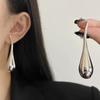 Geometric Metal Water Drop Earrings: High-End, Light Luxury Stud Earrings with Smooth Surface and Distinctive Style