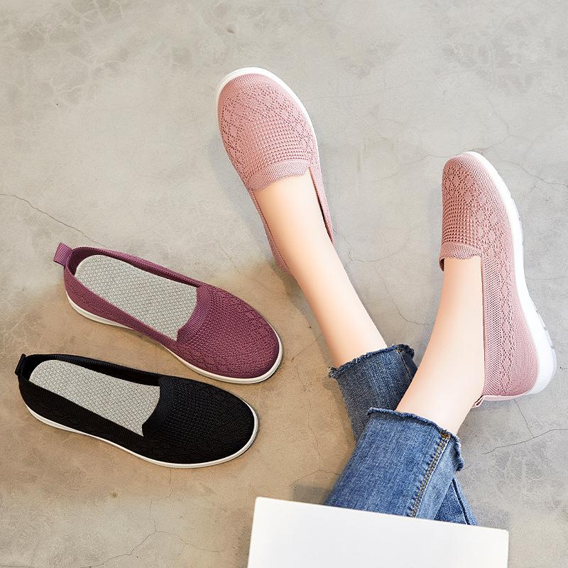 Shoes for Women Old 2025 New Women's Shoes Cloth Shoes Casual Breathable Flat Shoes Soft-soled Shoes