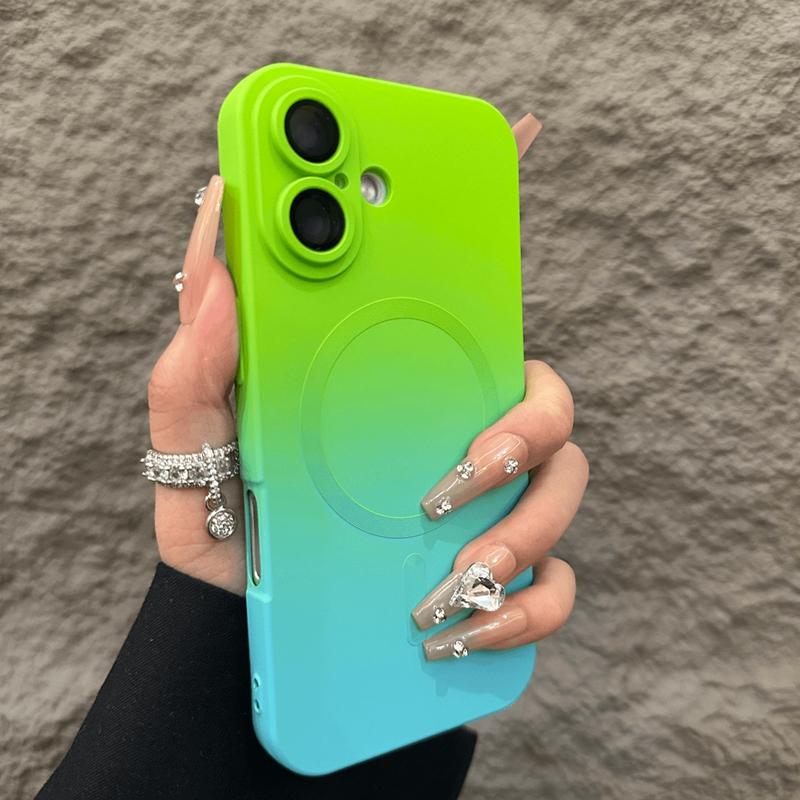 Luxury Magsafe Soft Silicone Gradient Phone Case For iPhone 11 12 13 14 15 16 17 Pro Max Plus Air Magnetic Bumper Cover