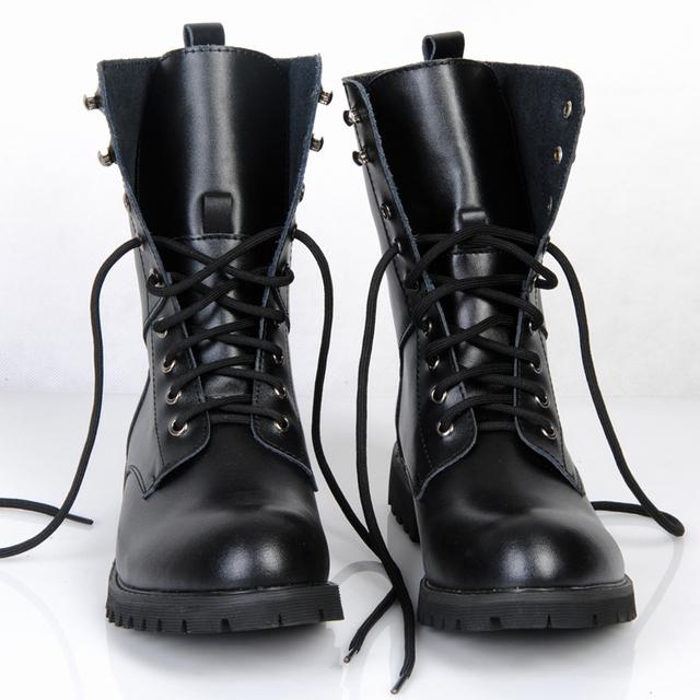 

Модные кожаные ботинки мужские аутентичные ботинки весна и осень натуральная кожа мужская обувь черные мотоциклетные ботинки 6.5