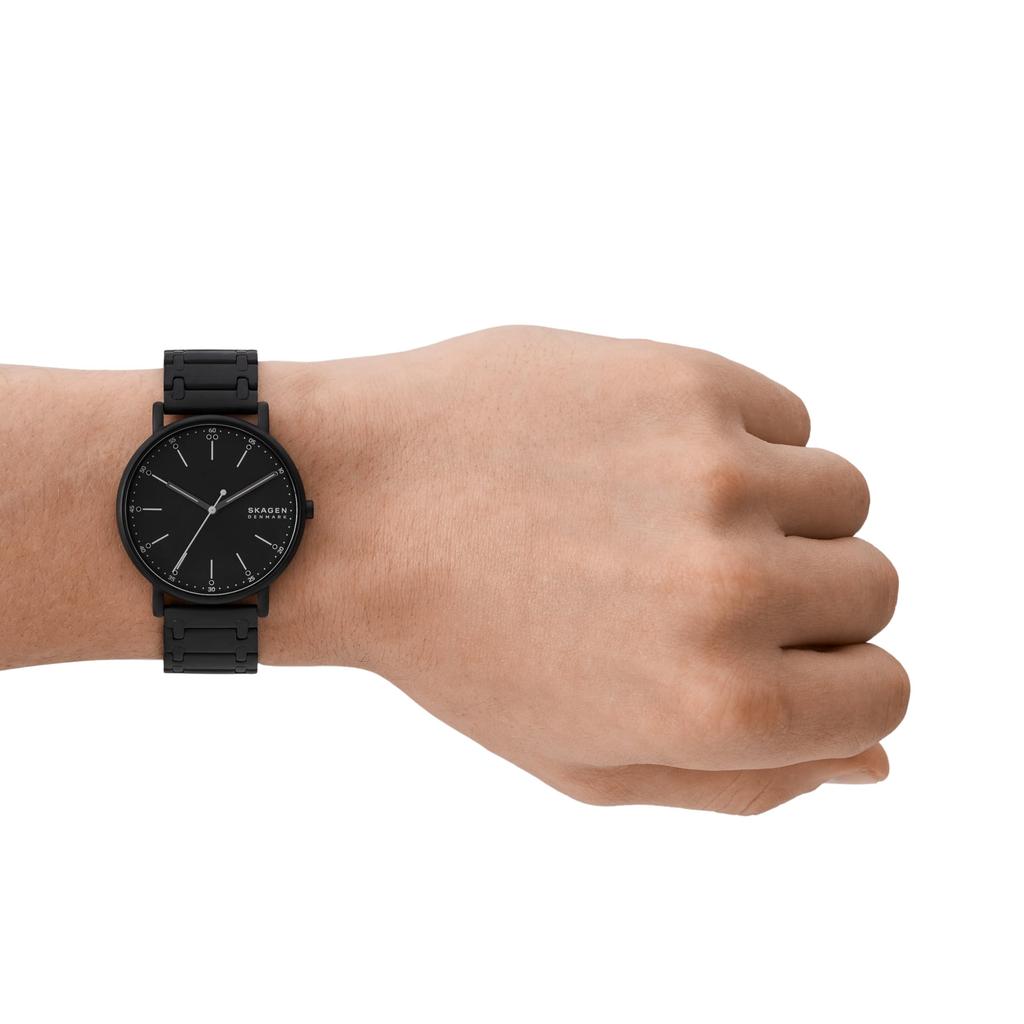 Skagen Men's Signatur Three-Hand Midnight Black Stainless Steel Bracelet Watch (Model: SKW6914)