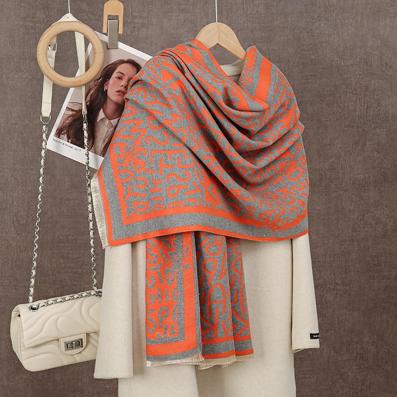 Marke Warmer Karomuster Kaschmir Poncho Schal Schal Luxuriöser Druck Dicke Pashmina Winterdecke Wickel Bufanda Lässiger Hijab Stolen Echarpe